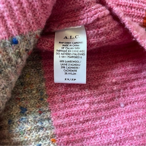 A.L.C. Georgina Colorblock Stripe Wool Cashmere Striped Sweater Sz XS *P3 - Picture 5 of 5